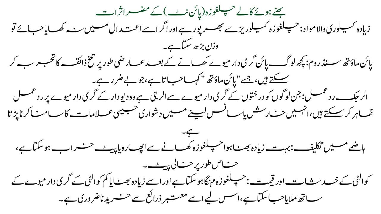 Side Effects of Roasted Black Chilghoza (Pine Nuts)