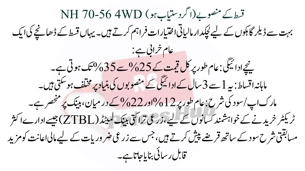 NH 70-56 4WD Installment Plans (If Available)