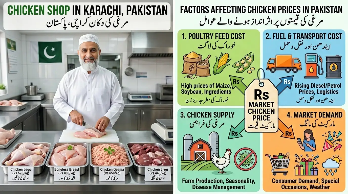 Today chicken prices in Karachi